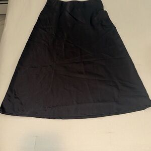 Black Satin Midi Skirt
